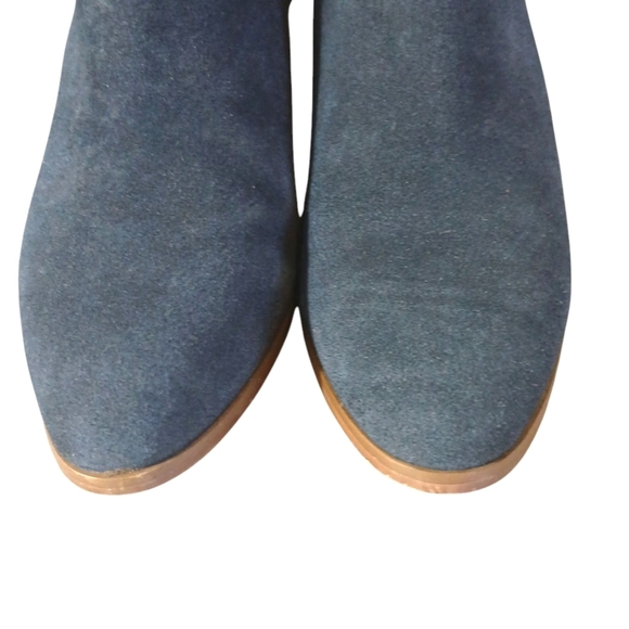 Skechers Blue Suede Ankle Boots Women's Block Heel Booties Size 7.5 - Picture 4 of 12